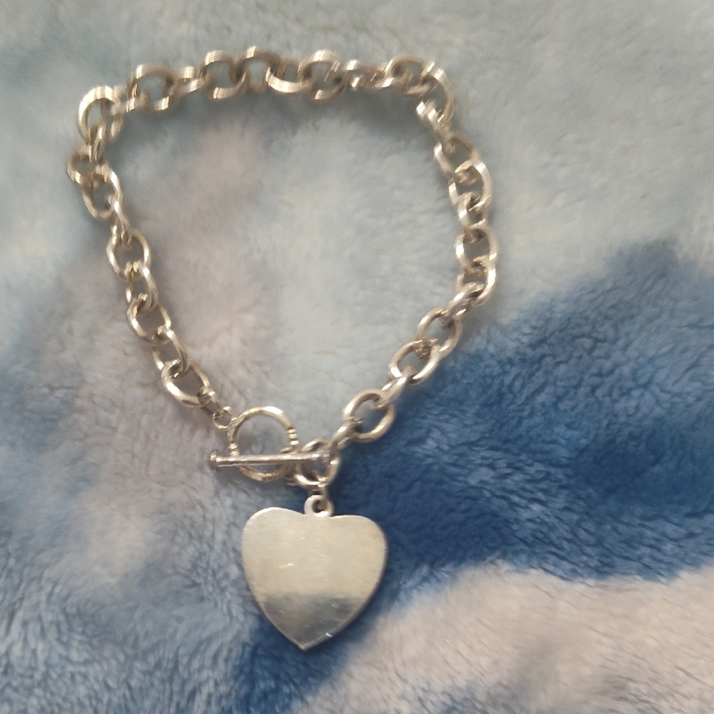 Heart Charm Bracelet Steel - Picture 6 of 7